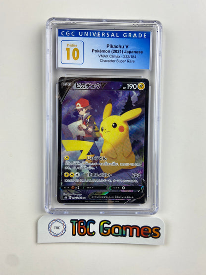 Pikachu V VMAX Climax s8b 222/184 Japanese CGC 10 TBC Games Pikachu V VMAX Climax s8b 222/184 Japanese CGC 10 TBC Games
