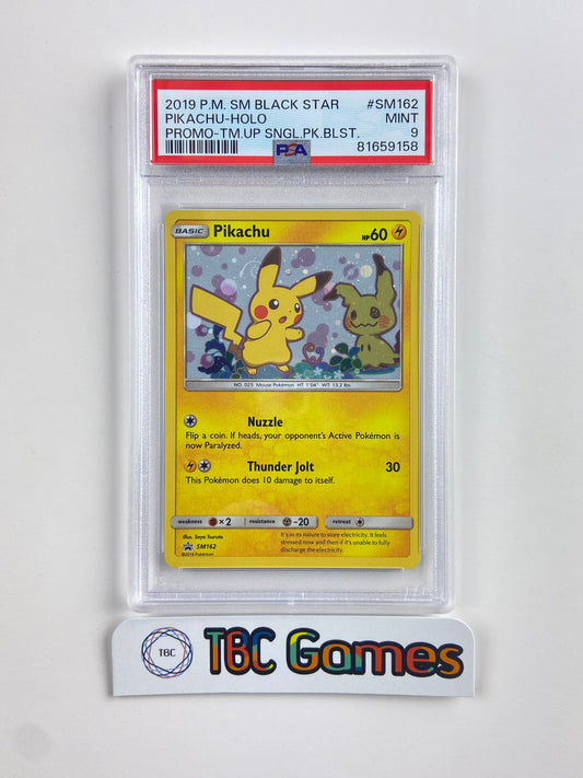 Pikachu Team Up Blister SM162 Promo PSA 9