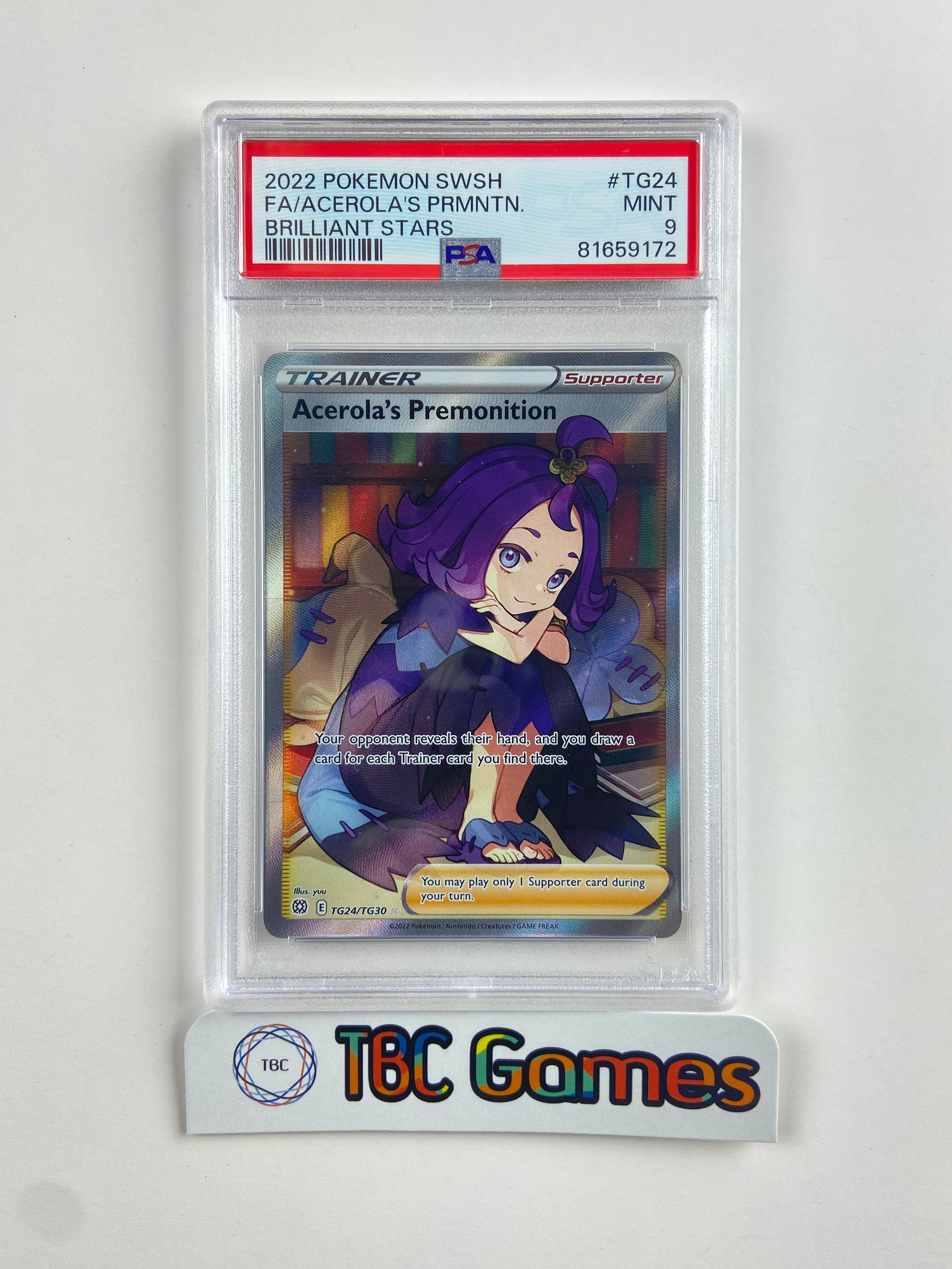Acerola's Premonition Brilliant Stars TG24/TG30 PSA 9 – TBC Games
