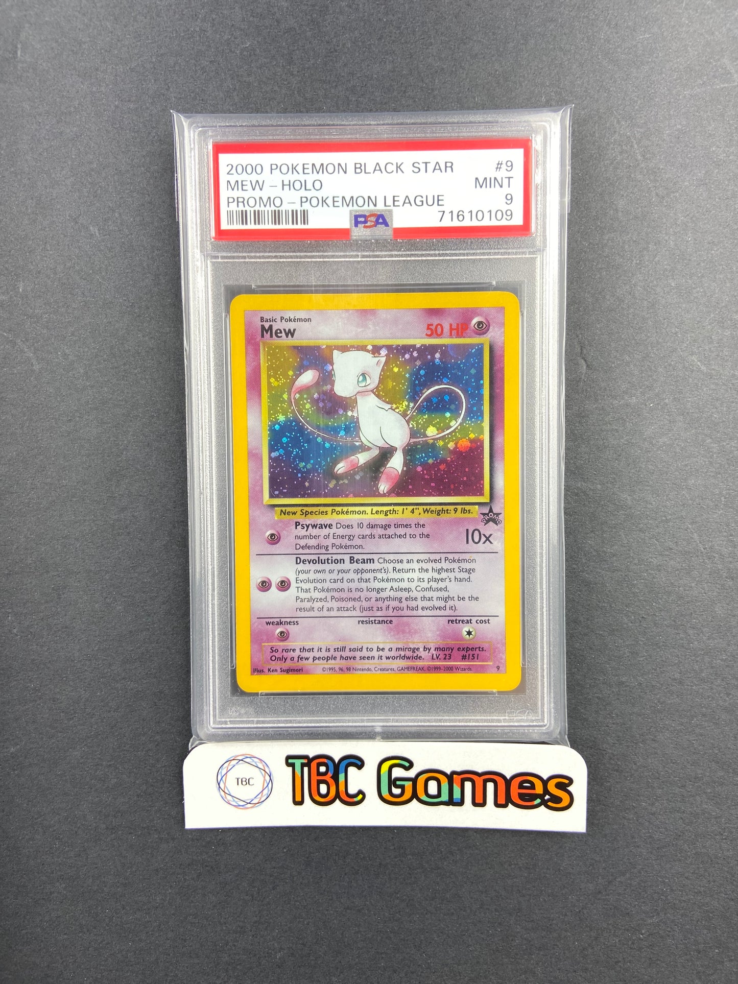 Mew Black Star Promo Holo 9 PSA 9 TBC Games Mew Black Star Promo Holo 9 PSA 9 TBC Games