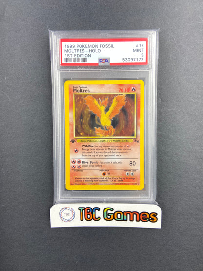 Moltres Fossil 1st Edition Holo 12/62 PSA 9