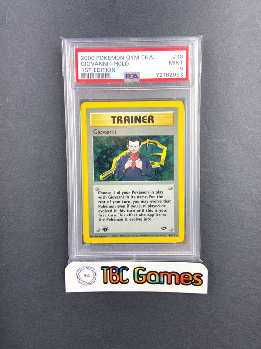 Giovanni Gym Challenge 1st Edition Holo 18/132 PSA 9