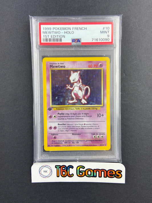 Mewtwo Base Set 1st Edition 10/102 FRENCH PSA 9