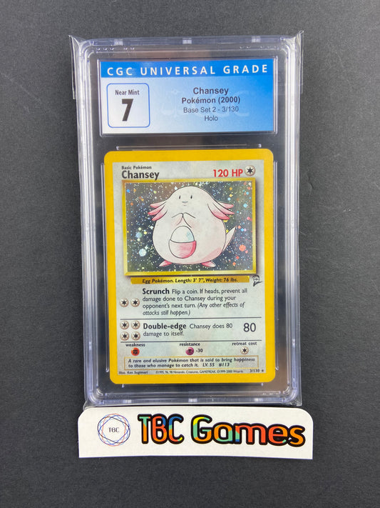 Chansey Base Set 2 Holo 3/130 CGC 7