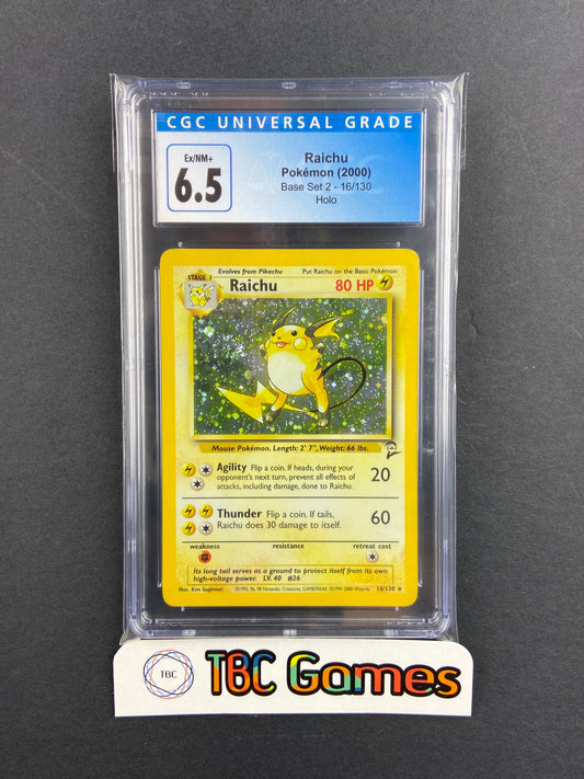 Raichu Base Set 2 Holo 16/130 CGC 6.5
