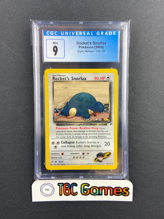 Rocket's Snorlax Gym Heroes 33/132 CGC 9