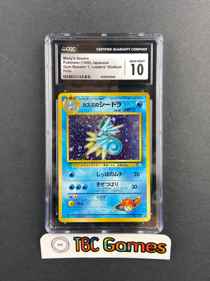 japanese seadra pokemon card Misty's Seadra Gym Heroes Holo Japanese CGC 10 – TBC Games
