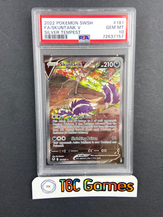 Skuntank V Silver Tempest Alt Art SWSH181 PSA 10