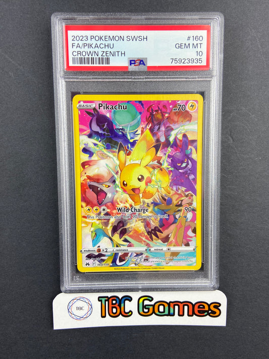 Pikachu Crown Zenith 160/159 PSA 10