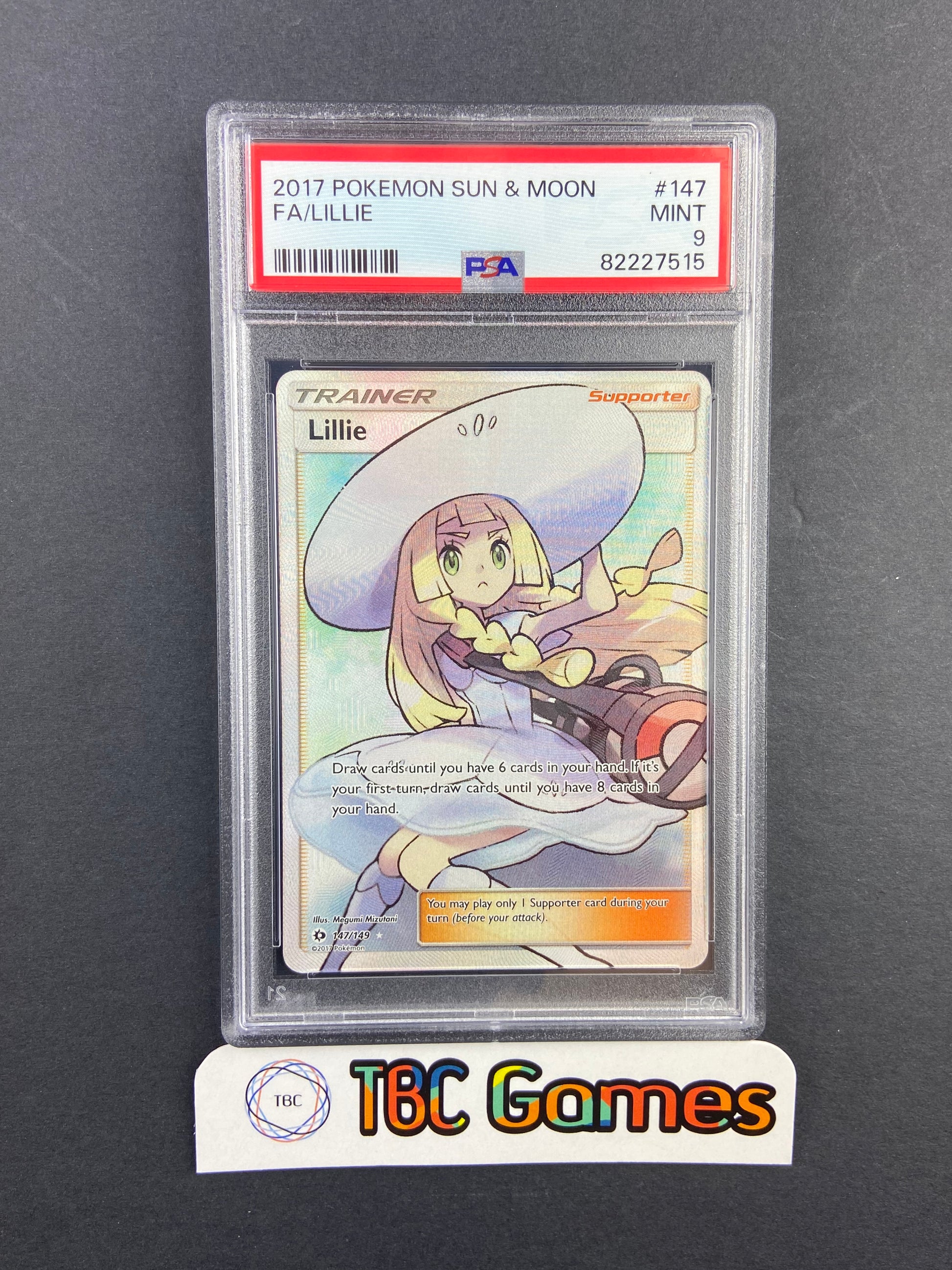 Lillie Sun & Moon Base Set 147/149 PSA 9 – TBC Games