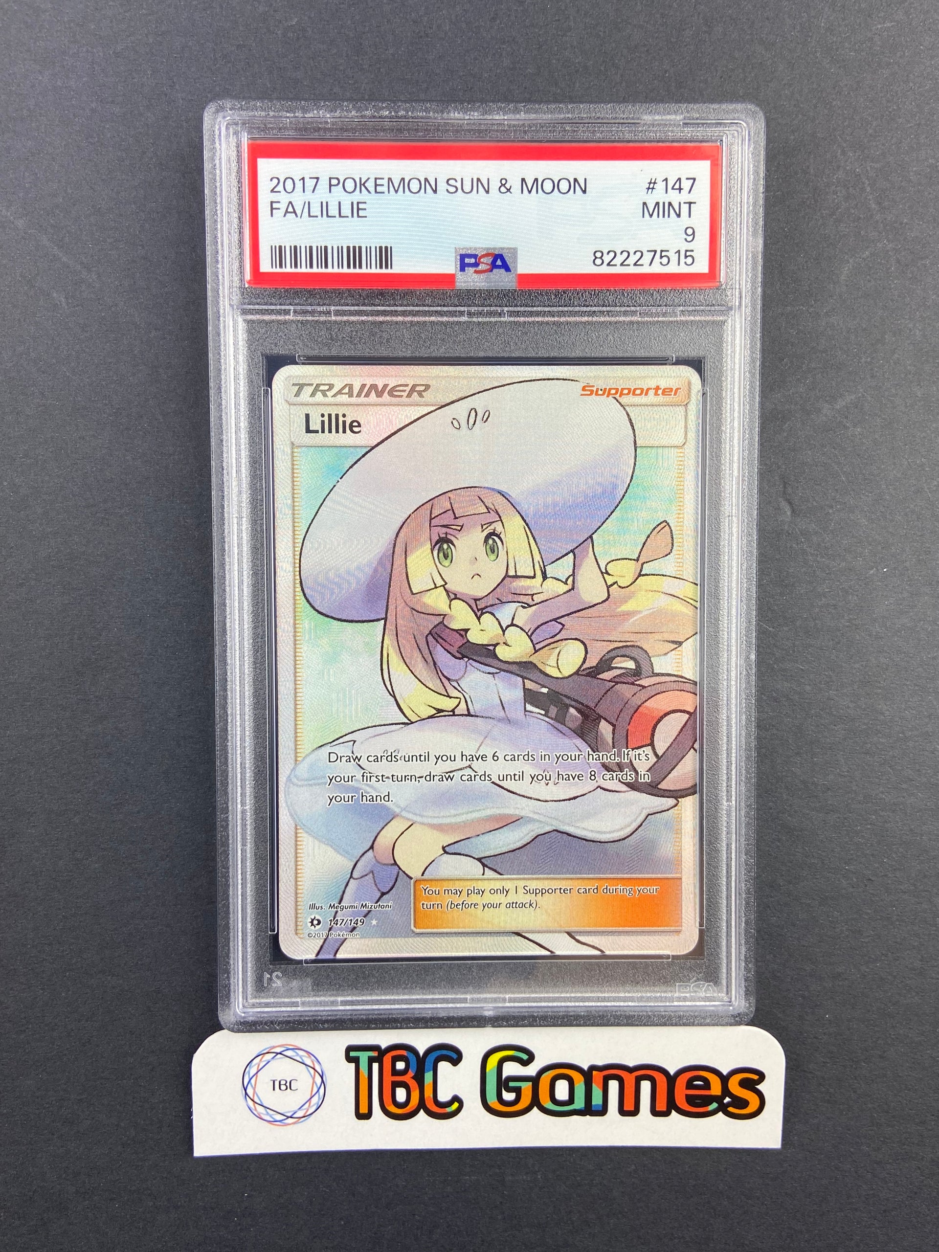 Lillie Sun & Moon Base Set 147/149 PSA 9 – TBC Games