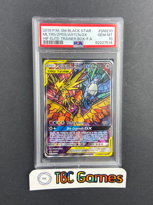 Moltres & Zapdos & Articuno GX SM210 PSA 10