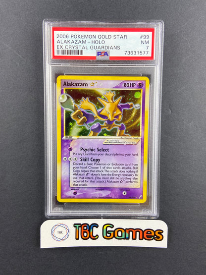 Alakazam Gold Star Crystal Guardians 99/100 PSA 7