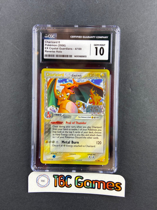 Charizard Crystal Guardians Reverse Holo 4/100 CGC 10