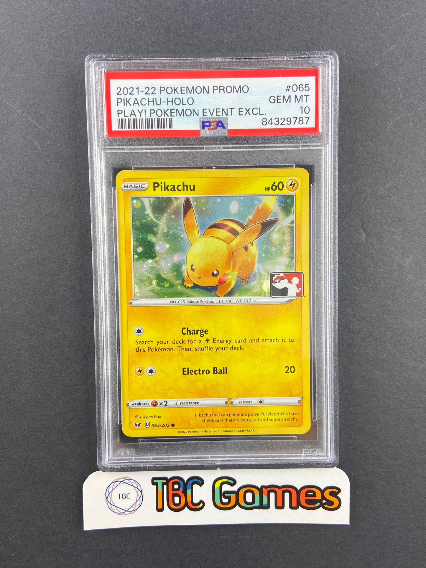 Pikachu Cosmos Holo Play! Pokemon Event 065/202 PSA 10