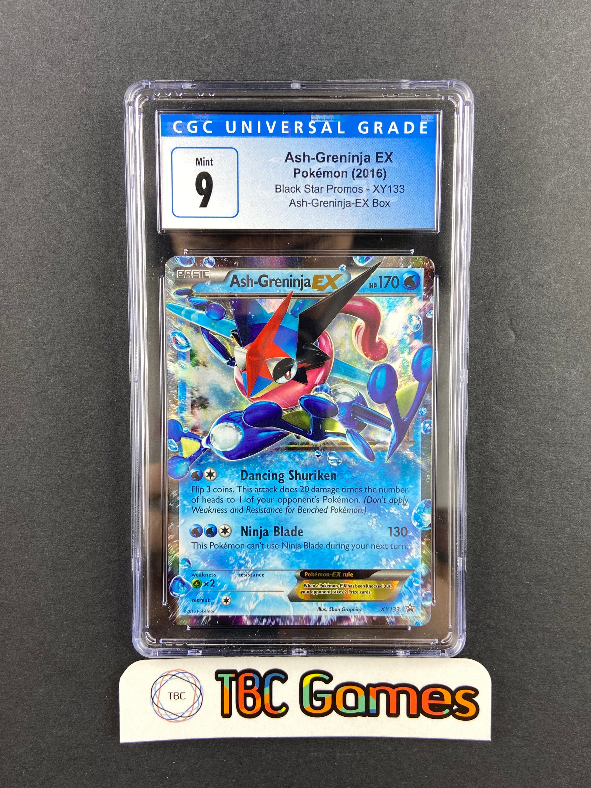 ash greninja ex pokemon card ME04: Chaos Rising Mega #116/086 Ralphie's Funhouse When a Pokmon Ash-Greninja EX - PSA 6