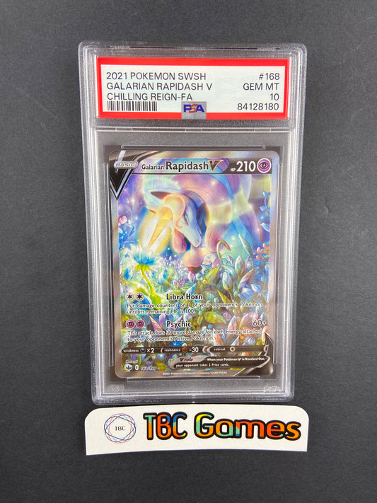 Galarian Rapidash V Chilling Reign Alt Art 168/198 PSA 10