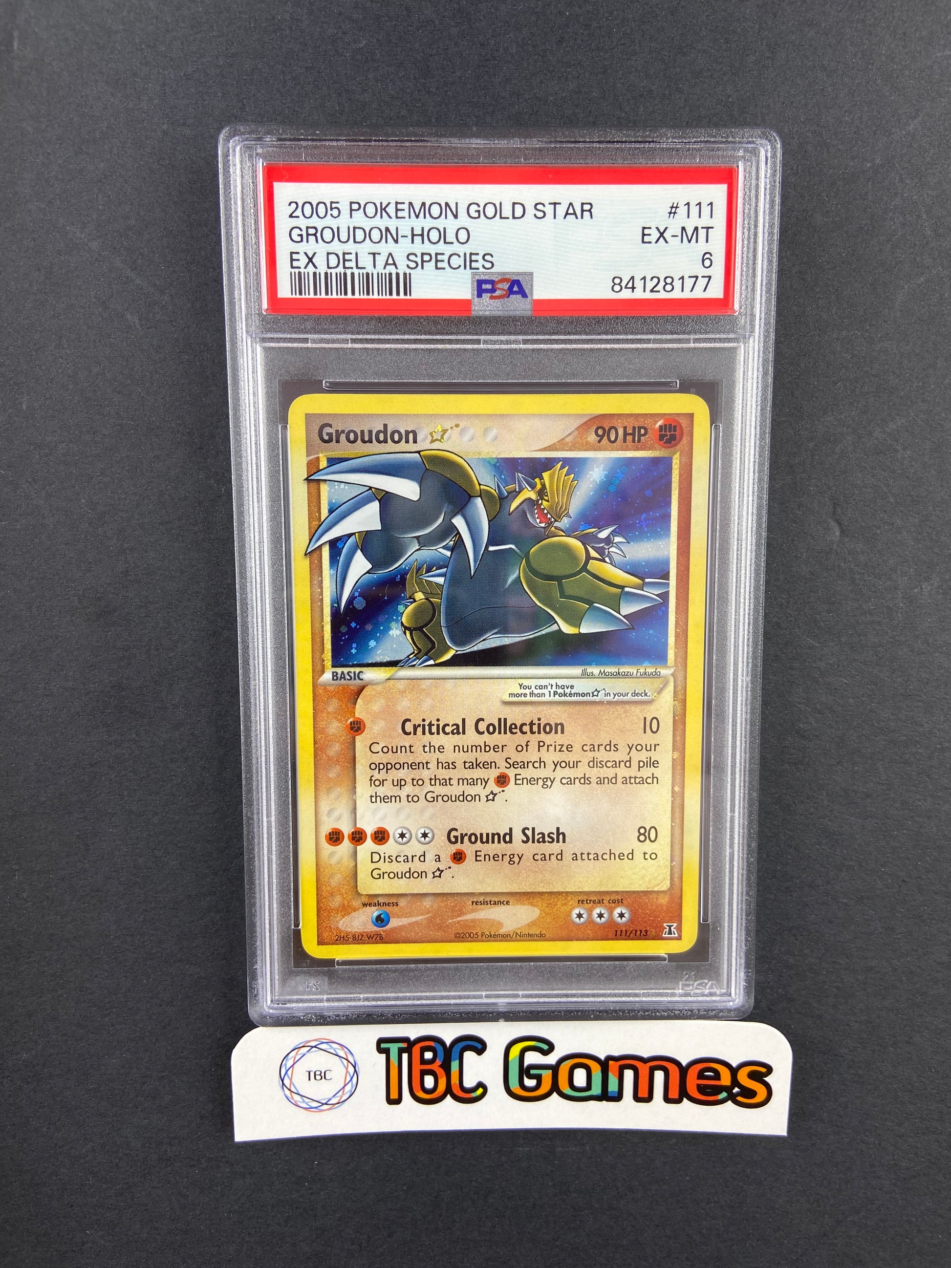 Groudon Gold Star Delta Species 111/113 PSA 6 TBC Games Groudon Gold Star Delta Species 111/113 PSA 6 TBC Games