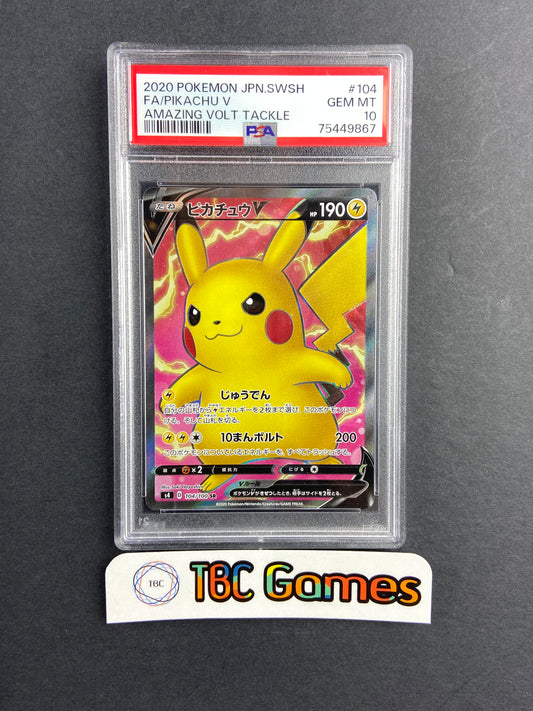 Pikachu V Amazing Volt Tackle 104/100 Japanese PSA 10