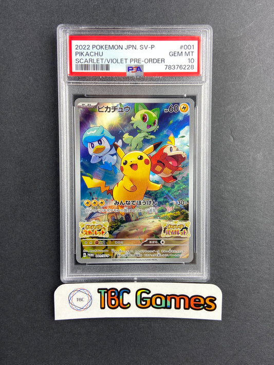 Pikachu Promo 001/SV-P Japanese PSA 10