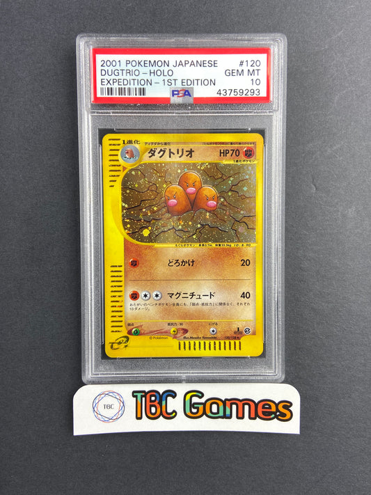 Dugtrio Expedition 1st Edition Holo 120/128 Japanese PSA 10