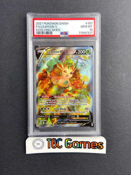 Leafeon V Evolving Skies Alt Art 167/203 PSA 10