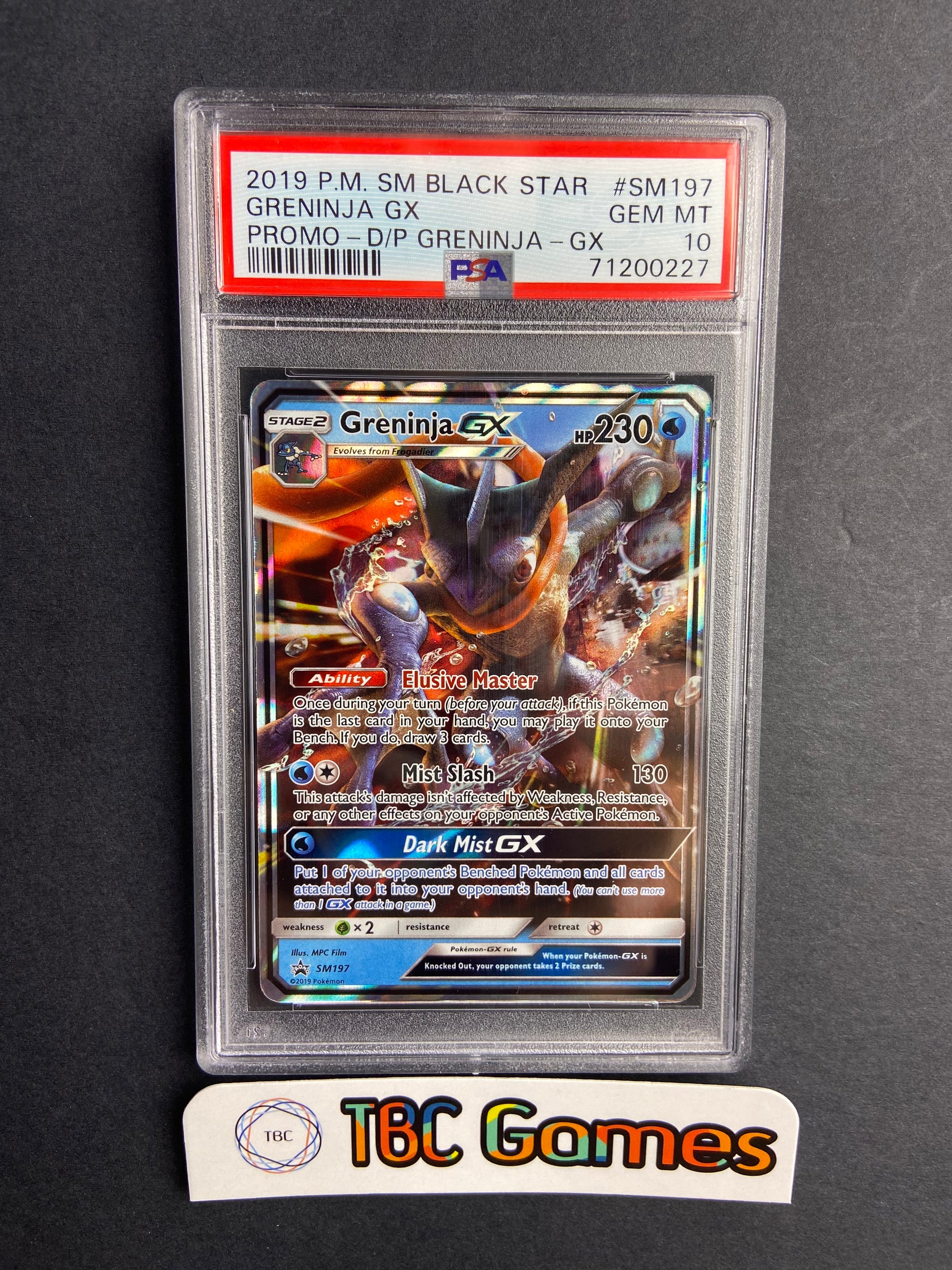 pokemon detective pikachu cards greninja Greninja GX SM197 Black Star Promo PSA 10 – TBC Games