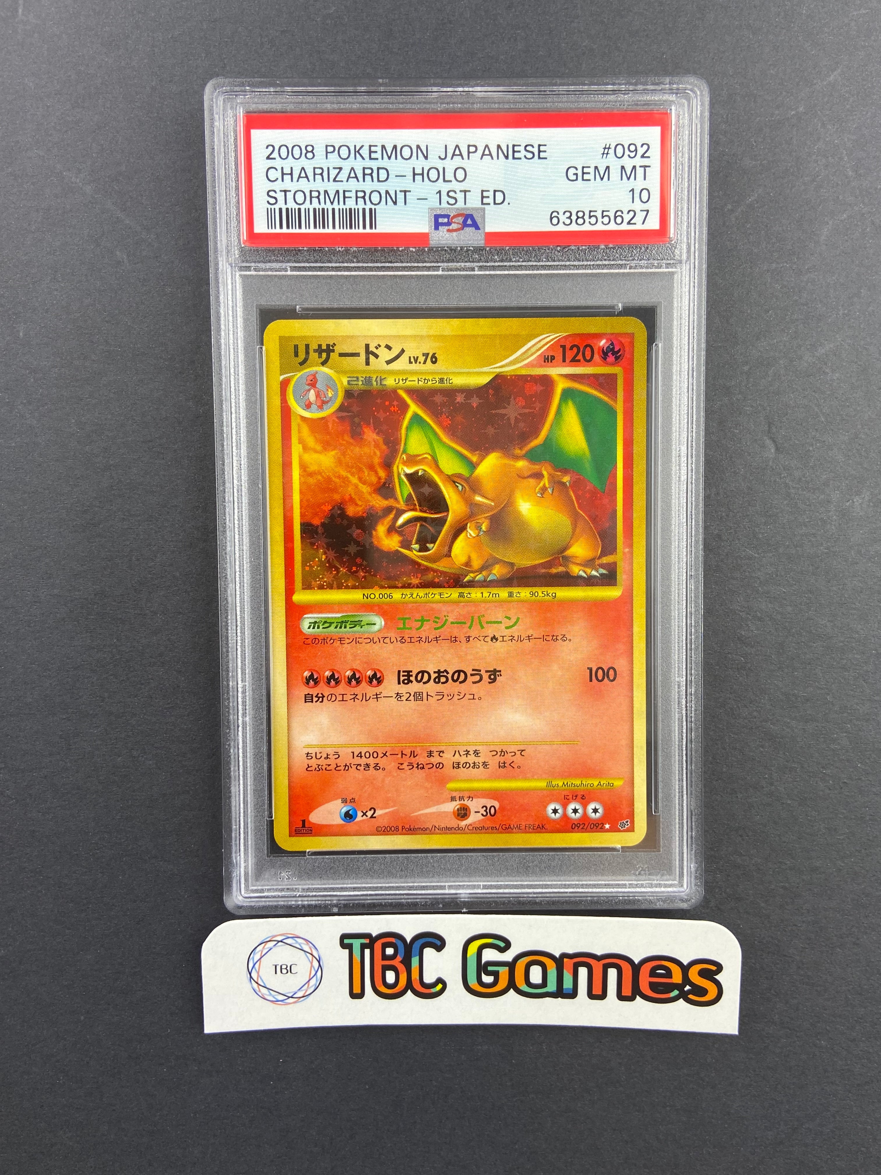 Charizard Stormfront 1st Edition 092/092 Japanese PSA 10 – TBC Games