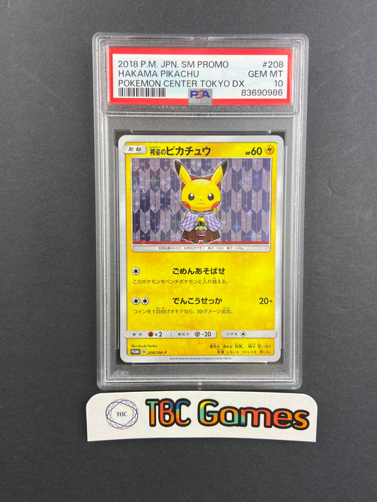 Pikachu Hakama Pokemon Center Tokyo DX 208/SM-P Japanese PSA 10