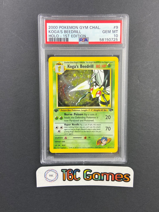 Koga's Beedrill Gym Challenge 1st Edition Holo 9/132 PSA 10
