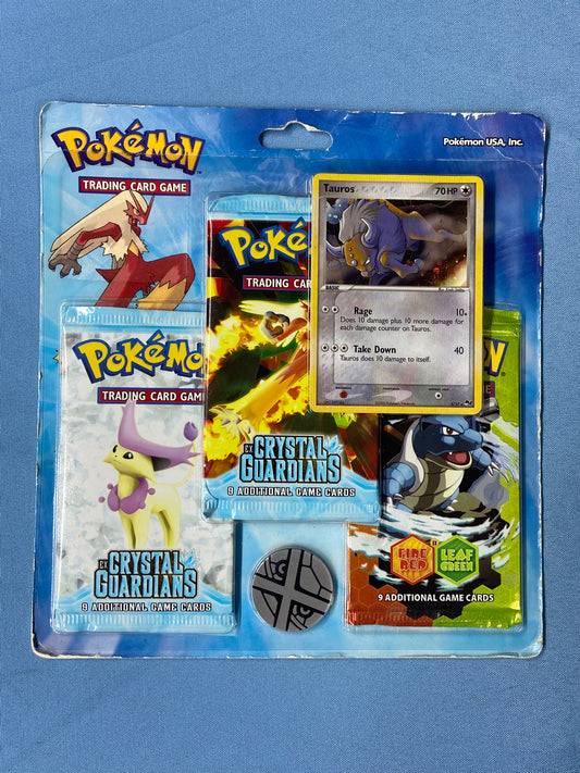 Pokemon TCG: EX Crystal Guardians Fire Red & Leaf Green 3 Pack Blister (Tauros)