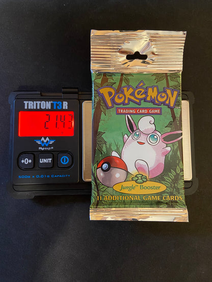 weight of pokemon card pack Pokemon TCG: HEAVY Jungle Unlimited Booster Pack Long Crimp (Wigglytuf – TBC Games