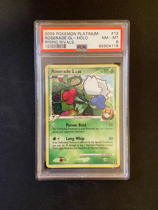 Roserade GL Rising Rivals Holo Platinum 12/111 PSA 8