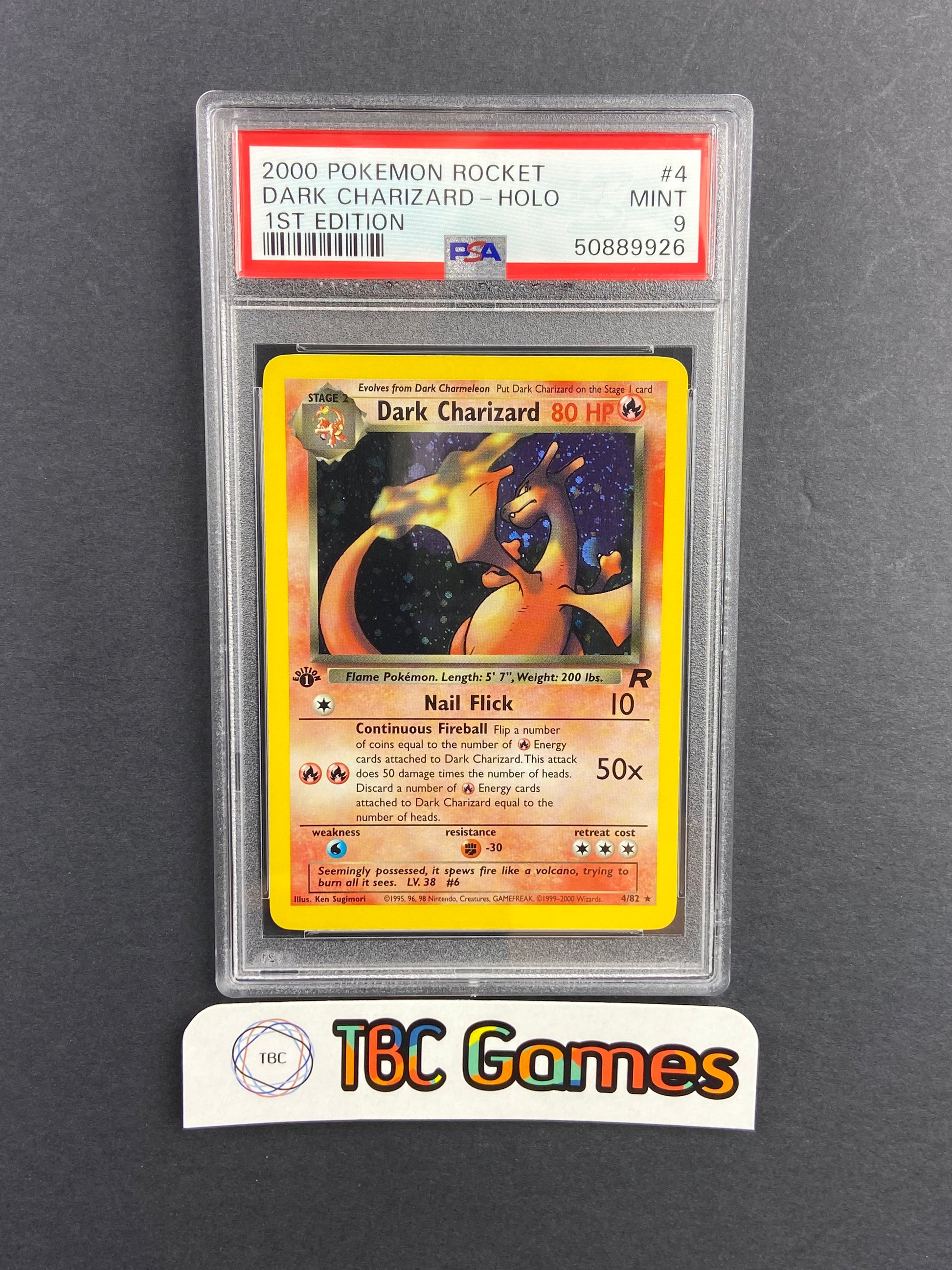 dark charizard pokemon card 1st edition Dark Charizard Team Rocket 1st Edition Holo 4/82 PSA 9 – TBC Games