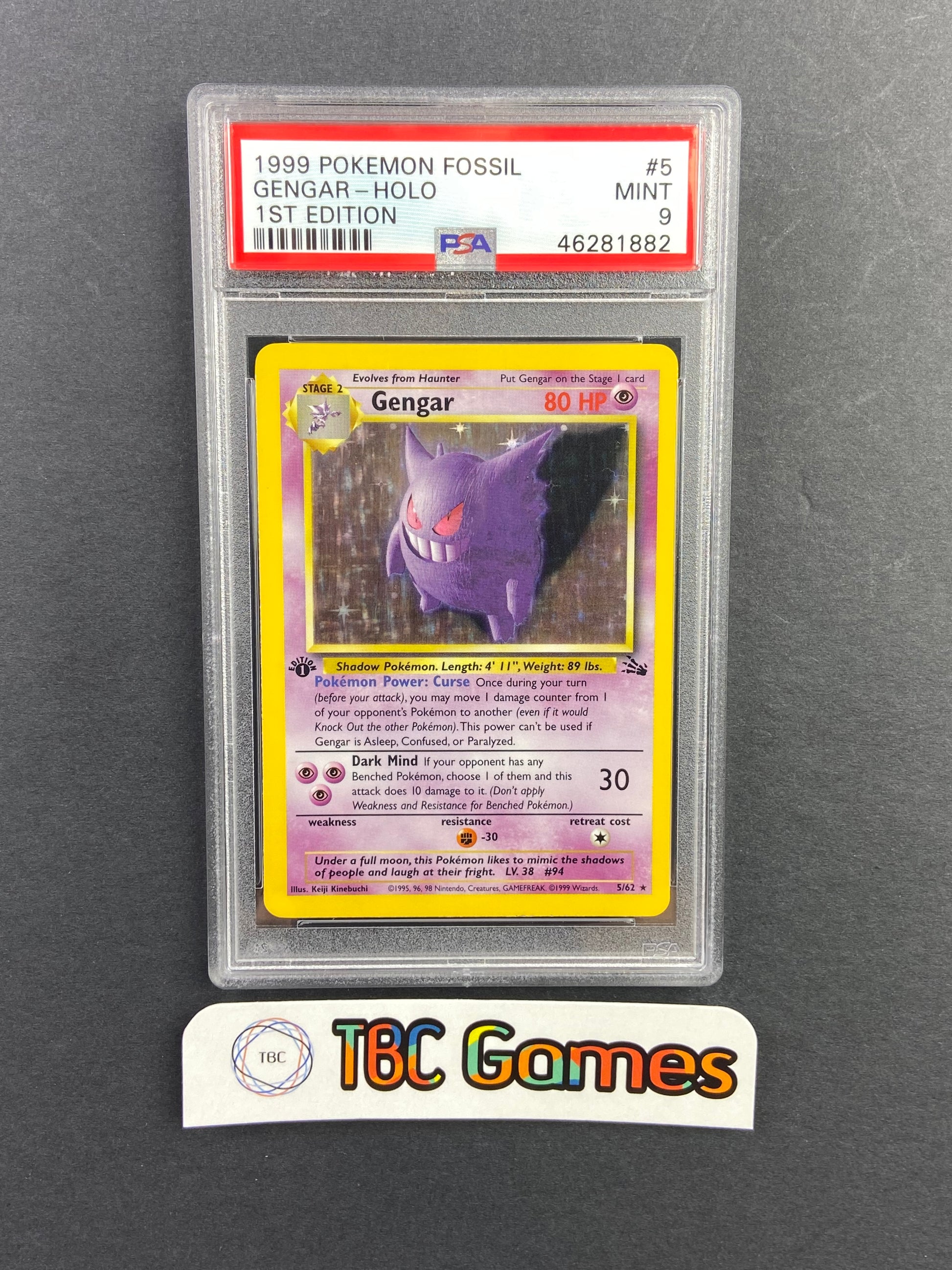 first edition gengar pokemon card Gengar Fossil 1st Edition 5/62 PSA 9