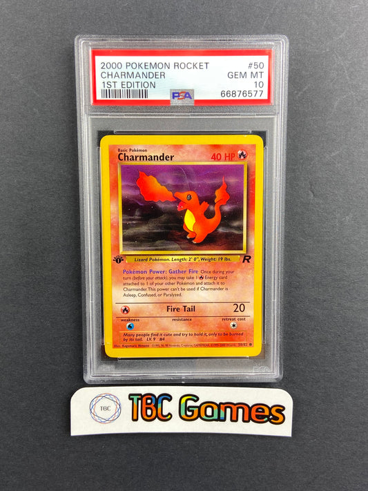Charmander Team Rocket 1st Edition 50/82 PSA 10