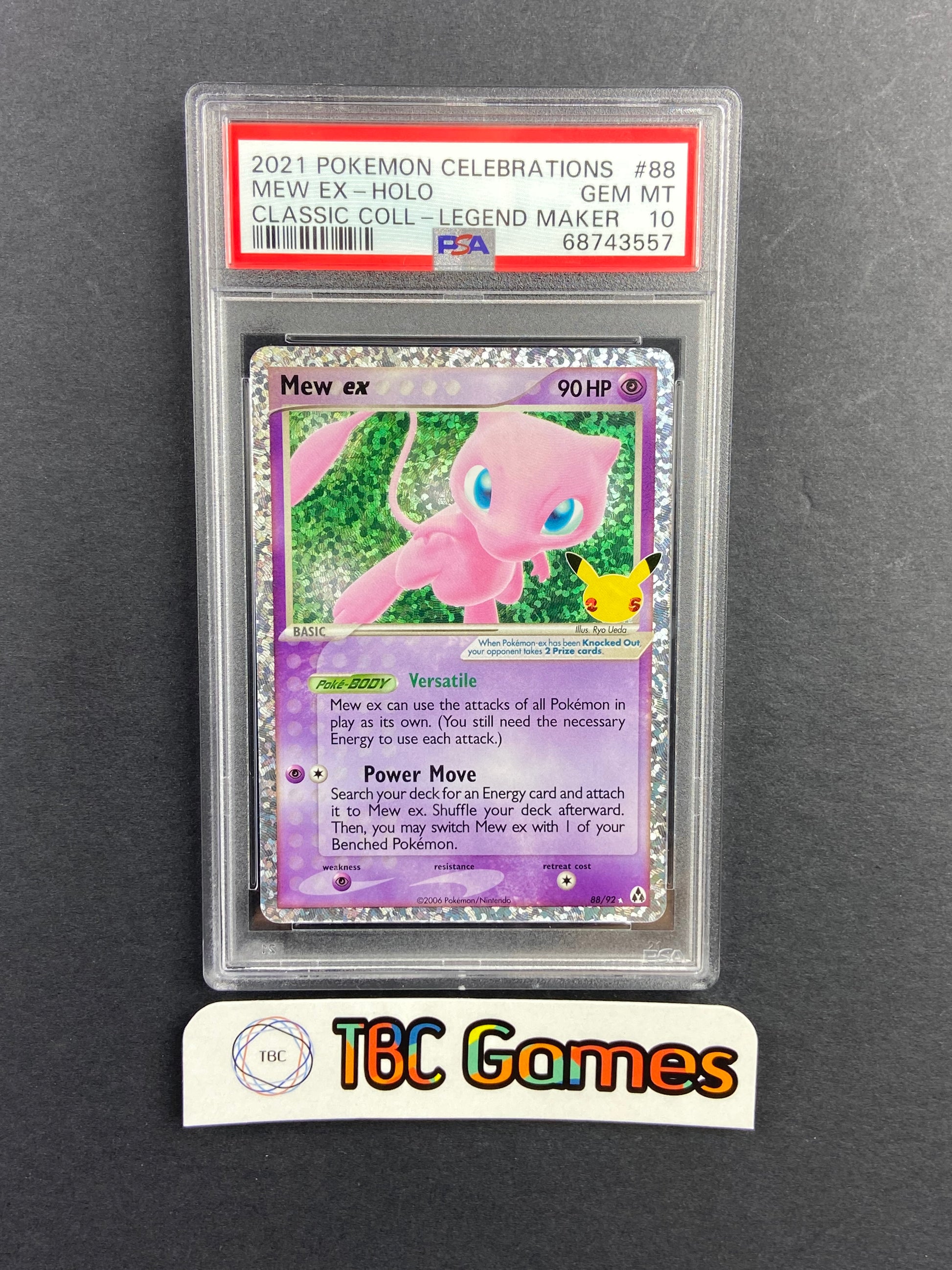 Mew ex Celebrations 88/92 PSA 10 TBC Games Mew ex Celebrations 88/92 PSA 10 TBC Games