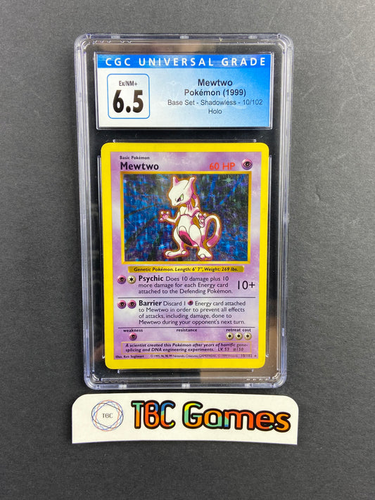 Mewtwo Base Set Shadowless Holo 10/102 CGC 6.5
