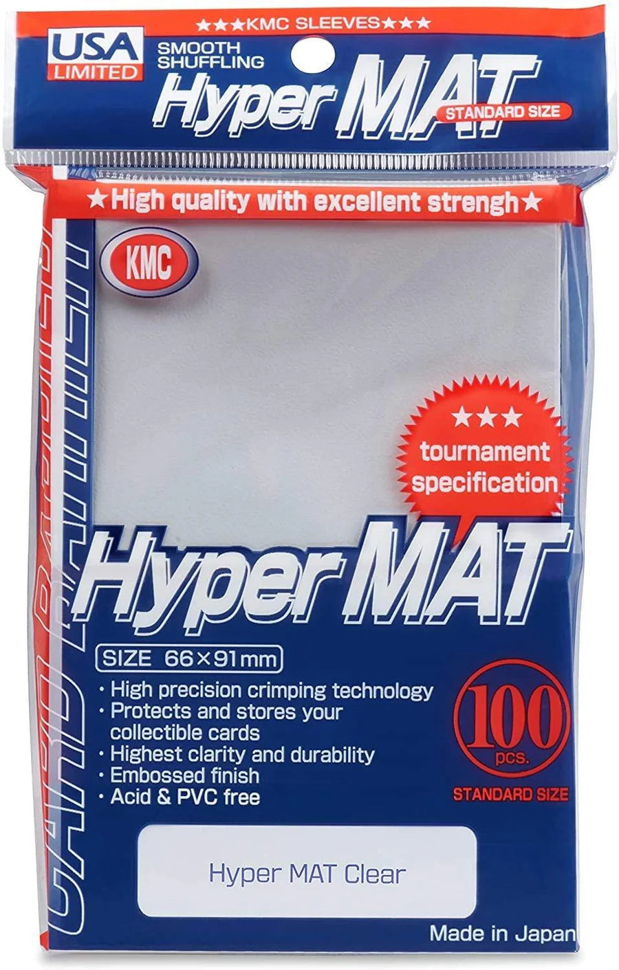 KMC: Hyper MAT Standard Card Sleeves - Clear (100)
