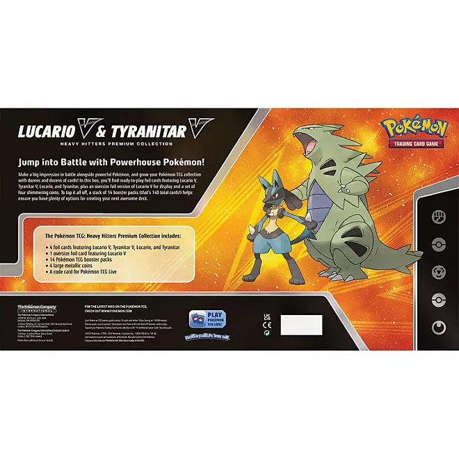 Pokemon TCG: Sword & Shield - Lucario V & Tyranitar V Heavy Hitters Premium Collection Box