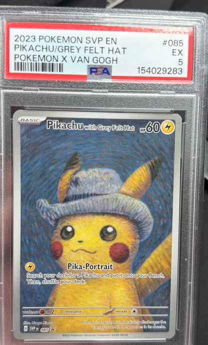 Pikachu Grey Felt Hat SVP 085 Van Gogh PSA 5