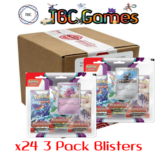 Pokemon TCG: Scarlet & Violet - Paldea Evolved 3 Pack Blister Sealed Case (24)