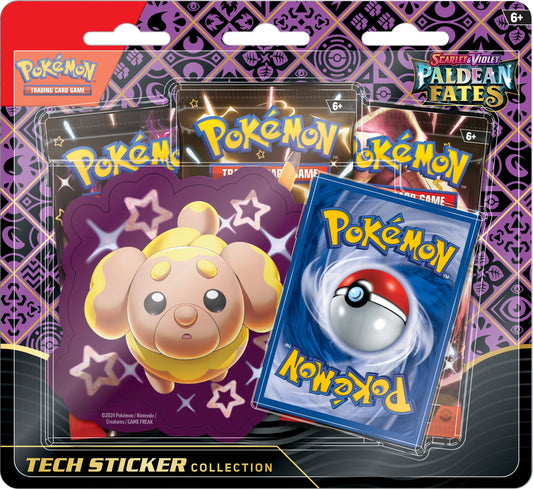 Pokemon TCG: Scarlet & Violet - Paldean Fates 3 Pack Tech Sticker Collection Blister (Fidough)