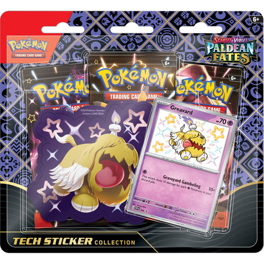 Pokemon TCG: Scarlet & Violet - Paldean Fates 3 Pack Tech Sticker Collection Blister (Greavard)