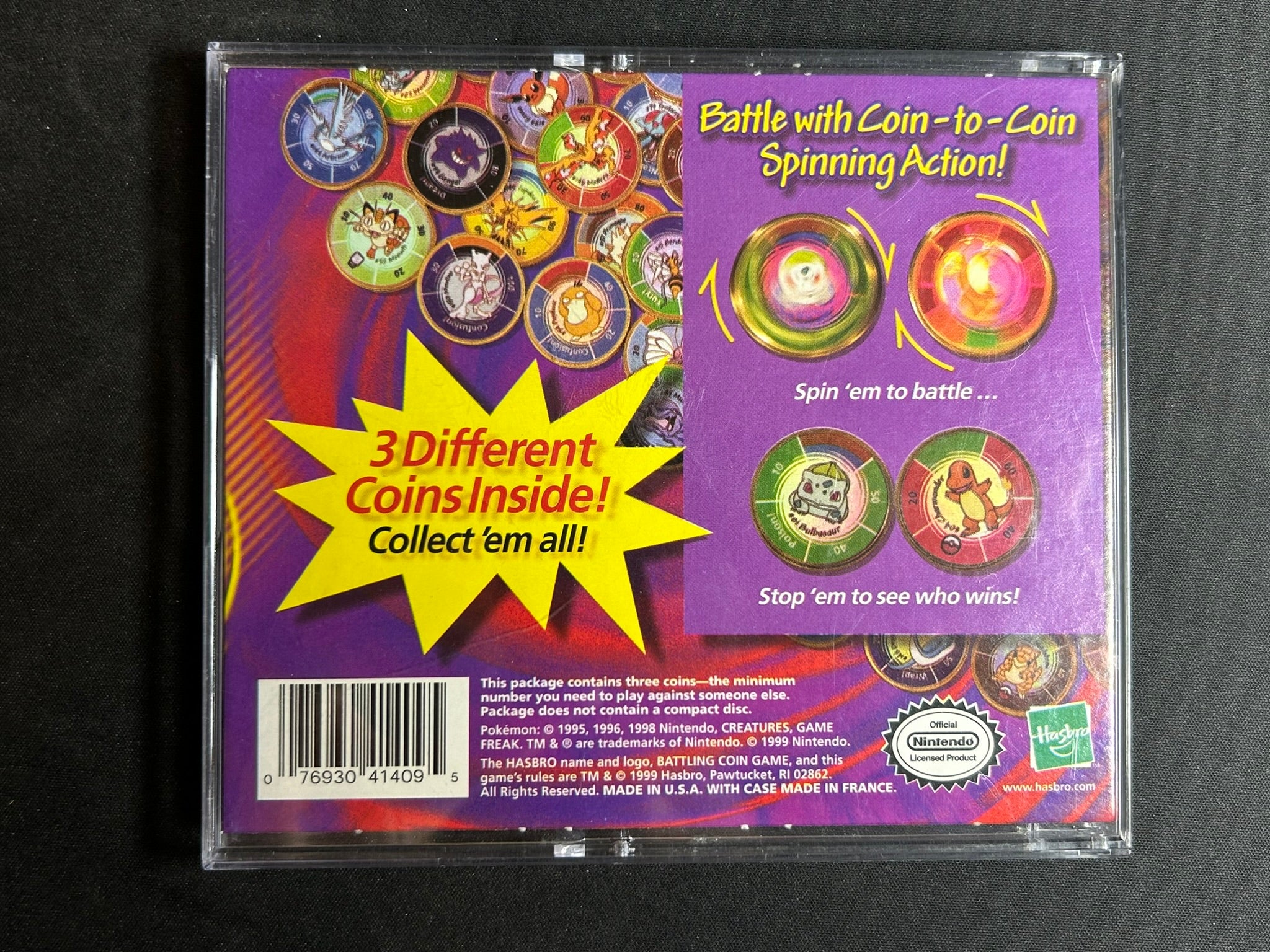 Pokemon Battling Spinning Coin Game Hasbro Mewtwo Arcanine Persian