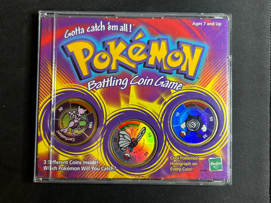 Pokemon Battling Spinning Coin Game Hasbro Mewtwo Butterfree Poliwhirl