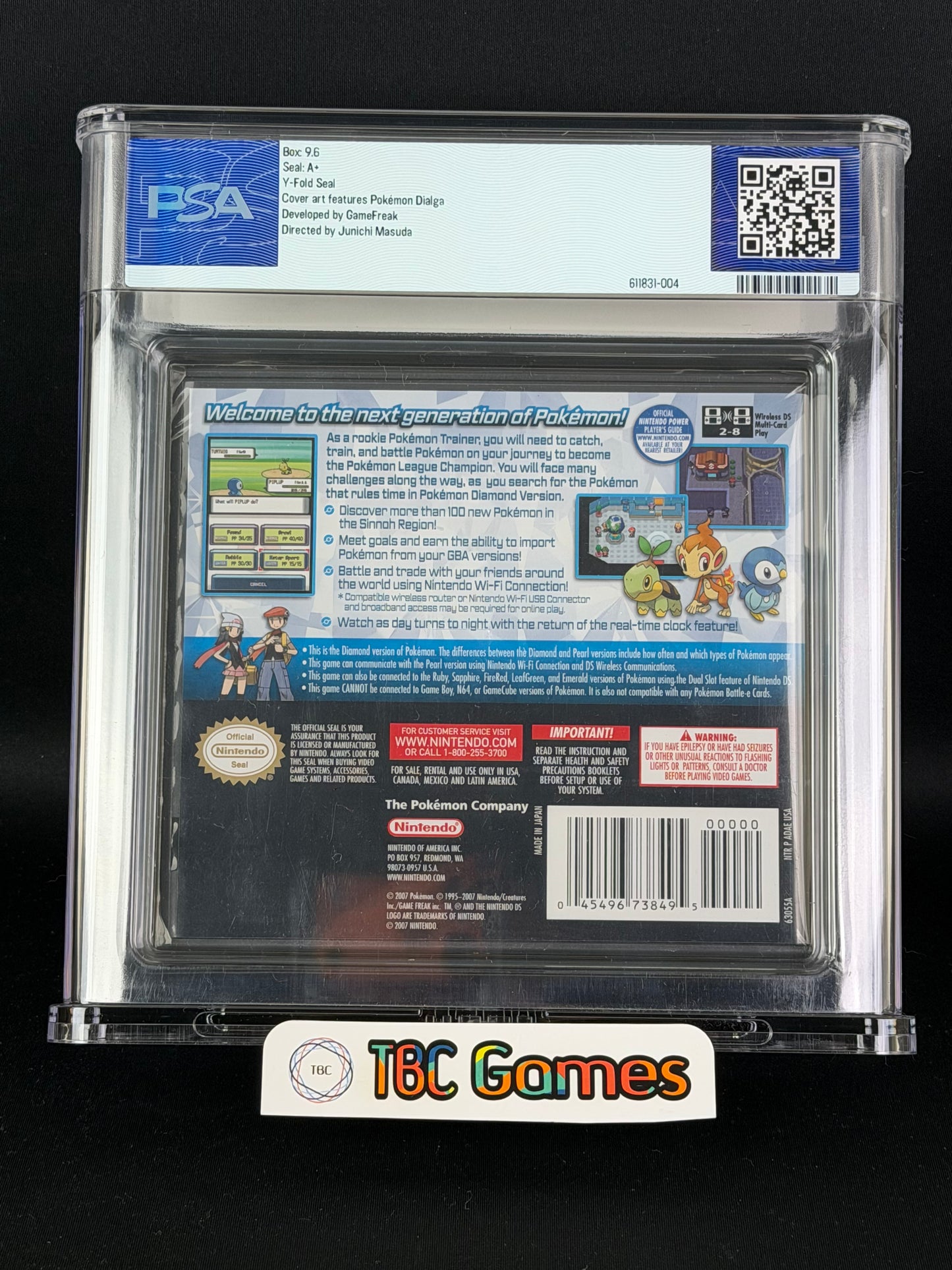 Pokemon Diamond Version Sealed DS WATA PSA 9.6 A+