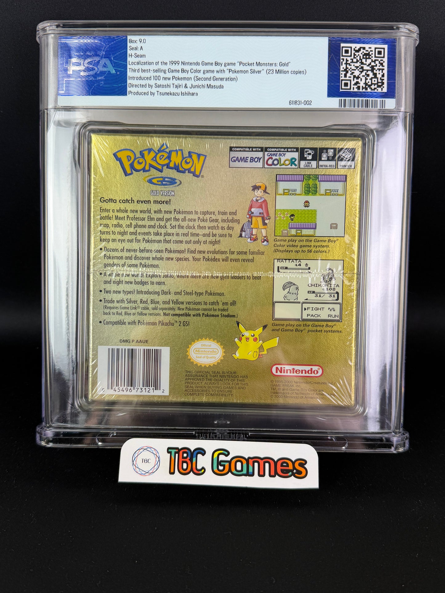 Pokemon Gold Version Sealed Game Boy Color WATA PSA 9.0 A