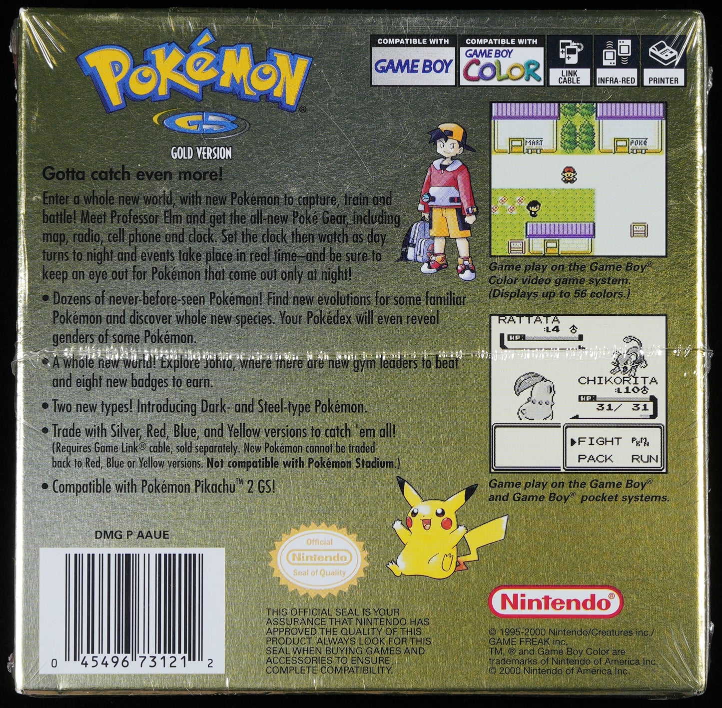 Pokemon Gold Version Sealed Game Boy Color WATA PSA 9.0 A