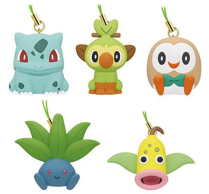 Pokemon Petanko Mascot Grass Type Gashapon Rubber Keychain Tomy (Bulbasaur)